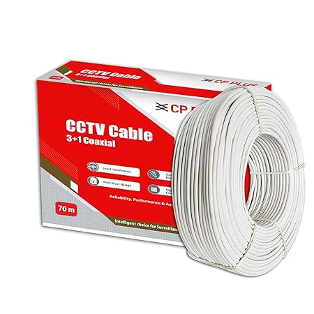 CP PLUS 3+1 Coaxial Pure Copper CCTV Camera Cable