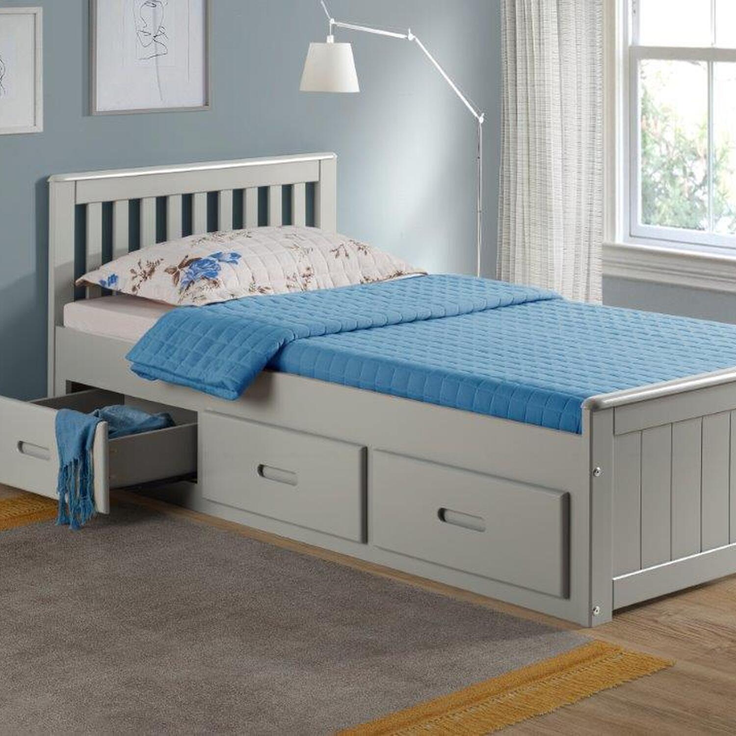 Brazillian Pine Wooden Storage Bed Frame