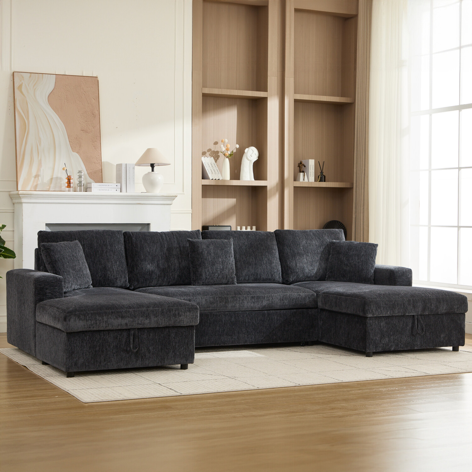 Maddox Pull Out Sofa Bed with Storage - Anthracite