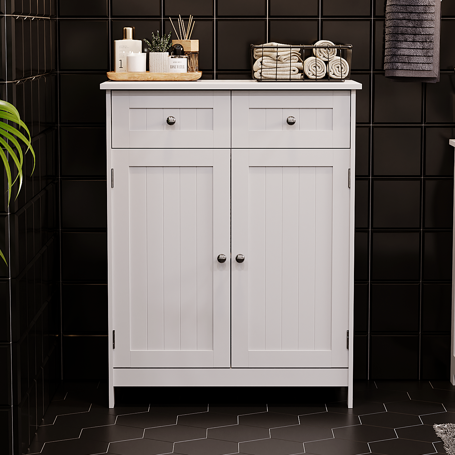 Priano 2 Drawer 2 Door Freestanding Cabinet