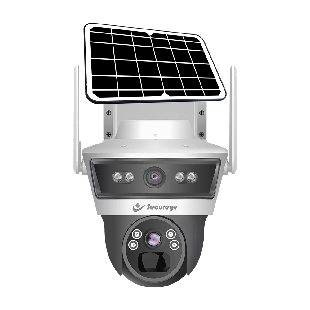Secureye Pelican Series Defender Duo Solaris | 4G Solar Linkage Dual Lens 3MP+3MP Camera | Home/Commercial Security Camera | 2 Way Talk | Supports Up to 256GB TF Card Storage