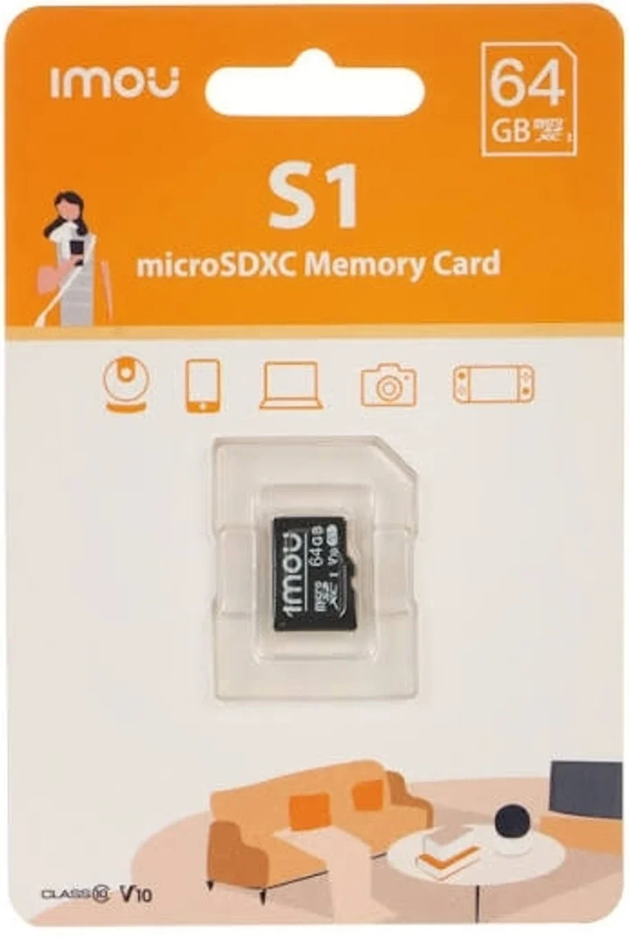 IMOU Sd64gb Sdimou64 64 GB SD Card Class 10 140 MB/s  Memory Card Compatible with Gaming Console, Computer, Tablet, Camera, Mobile