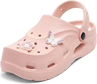 Women Clogs Sandals with Back Strap | Lightweight EVA Cartoon Charm Slip-On Shoes for Womens & Girls | Anti-Slip Comfortable Everyday Wear